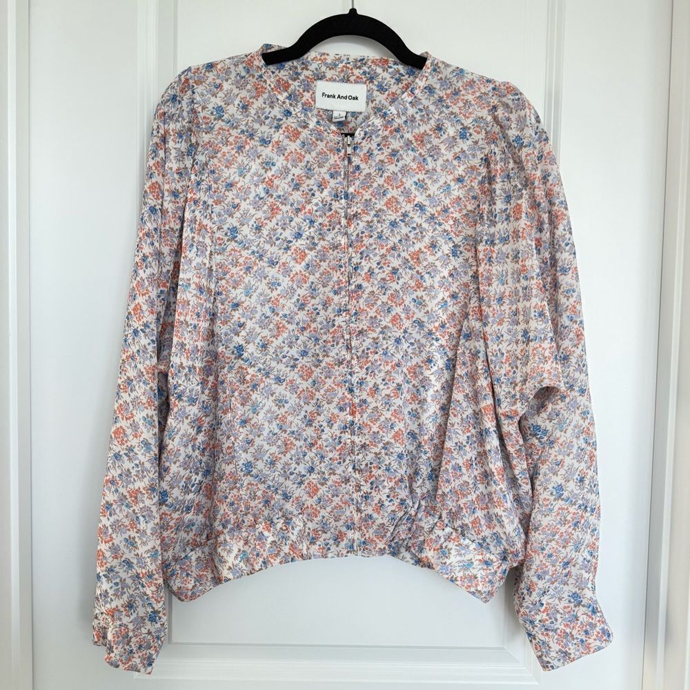 FRANK AND OAK | Floral Zipper Front Bomber